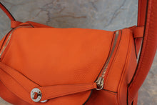 Load image into Gallery viewer, HERMES LINDY 34 Clemence leather Orange poppy T Engraving Shoulder bag 700090196