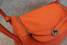 Load image into Gallery viewer, HERMES LINDY 34 Clemence leather Orange poppy T Engraving Shoulder bag 700090196