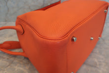 Load image into Gallery viewer, HERMES LINDY 34 Clemence leather Orange poppy T Engraving Shoulder bag 700090196