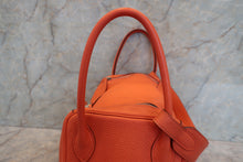 Load image into Gallery viewer, HERMES LINDY 34 Clemence leather Orange poppy T Engraving Shoulder bag 700090196