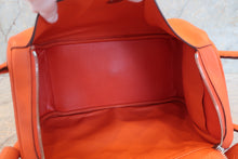 Load image into Gallery viewer, HERMES LINDY 34 Clemence leather Orange poppy T Engraving Shoulder bag 700090196