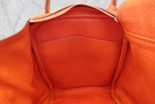 Load image into Gallery viewer, HERMES LINDY 34 Clemence leather Orange poppy T Engraving Shoulder bag 700090196