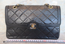 画像をギャラリービューアに読み込む, CHANEL/シャネル パリ限定マトラッセダブルフラップチェーンショルダーバッグ ラムスキン ブラック/ゴールド金具 ショルダーバッグ 700110006