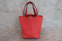 将图片加载到图库查看器,HERMES PICOTIN LOCK PM Clemence leather Rouge pivoine □R刻印 Hand bag 800040023