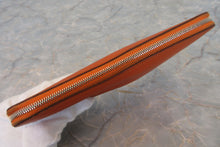 Load image into Gallery viewer, HERMES  Azapp Long Silkin Epsom leather/Silk Orange poppy X Engraving Wallet 700030244