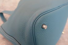 Load image into Gallery viewer, HERMES PICOTIN LOCK MM Clemence leather Blue jean W Engraving Hand bag 700080176