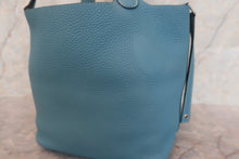 Load image into Gallery viewer, HERMES PICOTIN LOCK MM Clemence leather Blue jean W Engraving Hand bag 700080176