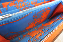 Load image into Gallery viewer, HERMES  Azapp Long Silkin Epsom leather/Silk Orange poppy X Engraving Wallet 700030244