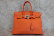 画像をギャラリービューアに読み込む, HERMES/エルメス バーキン35 ヴォースイフト オレンジ □L刻印 ハンドバッグ 800040181