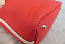 Load image into Gallery viewer, HERMES PICOTIN LOCK TOUCH PM Clemence leather/Swift leather Rouge tomate/Rose eglantine X Engraving Hand bag 800070089
