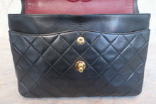 Load image into Gallery viewer, CHANEL Matelasse double flap double chain shoulder bag LambskinBlack/Gold hadware Shoulder bag 700120091