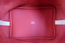 Load image into Gallery viewer, HERMES PICOTIN LOCK TOUCH PM Clemence leather/Swift leather Rouge tomate/Rose eglantine X Engraving Hand bag 800070089