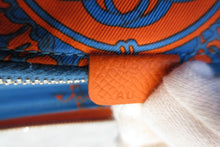 Load image into Gallery viewer, HERMES  Azapp Long Silkin Epsom leather/Silk Orange poppy X Engraving Wallet 700030244
