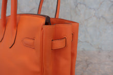 画像をギャラリービューアに読み込む, HERMES/エルメス バーキン35 ヴォースイフト オレンジ □L刻印 ハンドバッグ 800040181