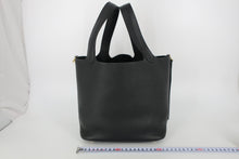 将图片加载到图库查看器,HERMES PICOTIN LOCK MM Clemence leather Black Z刻印 Hand bag 800100059