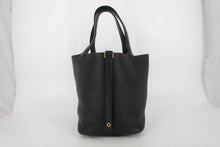 将图片加载到图库查看器,HERMES PICOTIN LOCK MM Clemence leather Black Z刻印 Hand bag 800100059