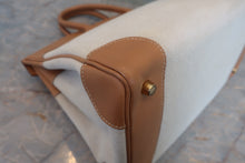画像をギャラリービューアに読み込む, HERMES/エルメス バーキン35 トワルアッシュ/クシュベル ベージュ/ナチュラル □C刻印 ハンドバッグ 800030105