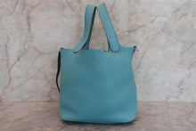 Load image into Gallery viewer, HERMES PICOTIN LOCK MM Clemence leather Blue atoll T Engraving Hand bag 700090195