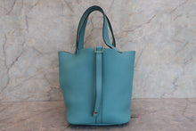 Load image into Gallery viewer, HERMES PICOTIN LOCK MM Clemence leather Blue atoll T Engraving Hand bag 700090195