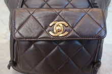 Load image into Gallery viewer, CHANEL Matelasse chain back pack Lambskin Brown/Gold hadware Back pack 700120092