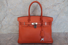 画像をギャラリービューアに読み込む, HERMES/エルメス バーキン30 トゴ オレンジ □J刻印 ハンドバッグ 700110003