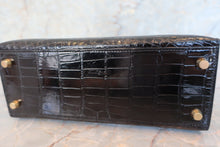 Load image into Gallery viewer, HERMES KELLY 25 Crocodile Alligator Black □B Engraving Shoulder bag 600040130