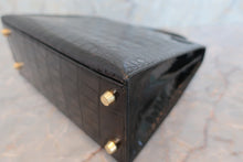 Load image into Gallery viewer, HERMES KELLY 25 Crocodile Alligator Black □B Engraving Shoulder bag 600040130