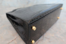 Load image into Gallery viewer, HERMES KELLY 25 Crocodile Alligator Black □B Engraving Shoulder bag 600040130