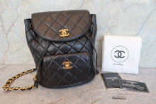 將圖片載入圖庫檢視器 CHANEL/シャネル マトラッセチェーンリュック ラムスキン ブラック/ゴールド金具 リュック 700090222