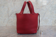 将图片加载到图库查看器,HERMES PICOTIN LOCK PM Clemence leather Rouge casaque □Q刻印 Hand bag 800010039