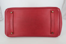Load image into Gallery viewer, HERMES BIRKIN 35 Graine Couchevel leather Rouge vif □C Engraving Hand bag 800100073
