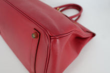 Load image into Gallery viewer, HERMES BIRKIN 35 Graine Couchevel leather Rouge vif □C Engraving Hand bag 800100073