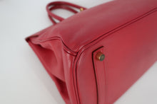 Load image into Gallery viewer, HERMES BIRKIN 35 Graine Couchevel leather Rouge vif □C Engraving Hand bag 800100073