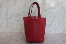 将图片加载到图库查看器,HERMES PICOTIN LOCK PM Clemence leather Rouge casaque □Q刻印 Hand bag 800010039