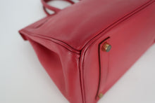 Load image into Gallery viewer, HERMES BIRKIN 35 Graine Couchevel leather Rouge vif □C Engraving Hand bag 800100073