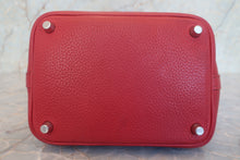 将图片加载到图库查看器,HERMES PICOTIN LOCK PM Clemence leather Rouge casaque □Q刻印 Hand bag 800010039