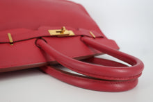 Load image into Gallery viewer, HERMES BIRKIN 35 Graine Couchevel leather Rouge vif □C Engraving Hand bag 800100073