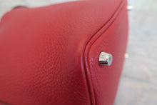 将图片加载到图库查看器,HERMES PICOTIN LOCK PM Clemence leather Rouge casaque □Q刻印 Hand bag 800010039