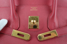 Load image into Gallery viewer, HERMES BIRKIN 35 Graine Couchevel leather Rouge vif □C Engraving Hand bag 800100073