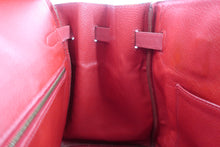 Load image into Gallery viewer, HERMES BIRKIN 35 Graine Couchevel leather Rouge vif □C Engraving Hand bag 800100073