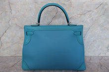 画像をギャラリービューアに読み込む, HERMES/エルメス ケリー35 ギリーズ トゴ/ヴォースイフト ターコイズ T刻印 ショルダーバッグ 700100241