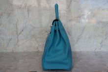 画像をギャラリービューアに読み込む, HERMES/エルメス ケリー35 ギリーズ トゴ/ヴォースイフト ターコイズ T刻印 ショルダーバッグ 700100241
