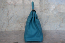 画像をギャラリービューアに読み込む, HERMES/エルメス ケリー35 ギリーズ トゴ/ヴォースイフト ターコイズ T刻印 ショルダーバッグ 700100241