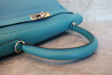 画像をギャラリービューアに読み込む, HERMES/エルメス ケリー35 ギリーズ トゴ/ヴォースイフト ターコイズ T刻印 ショルダーバッグ 700100241