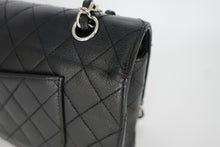 将图片加载到图库查看器,CHANEL/香奈儿 CF 双盖 双链条包 荔枝皮 Black/Silver hardware(黑色/银色金属) 肩背包 800090131