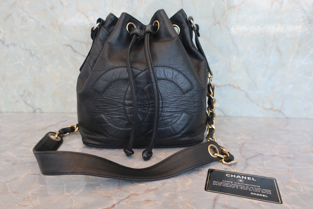 CHANEL/シャネル ココマーク巾着チェーンショルダーバッグ キャビア