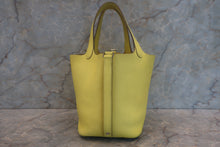 Load image into Gallery viewer, HERMES PICOTIN LOCK PM Clemence leather Lime U Engraving Hand bag 700120082