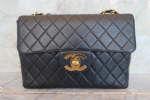 画像をギャラリービューアに読み込む, CHANEL/シャネル 中マトラッセシングルフラップチェーンショルダーバッグ ラムスキン ブラック/ゴールド金具 ショルダーバッグ 700080154