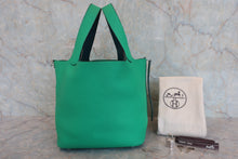 Load image into Gallery viewer, HERMES PICOTIN LOCK Eclat MM Clemence leather/Swift leather Menthe/Vert bosphore Z Engraving Hand bag 800050145