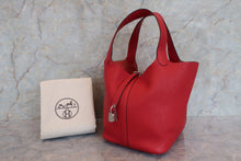 Load image into Gallery viewer, HERMES PICOTIN LOCK MM Clemence leather Rouge casaque X Engraving Hand bag 700040065